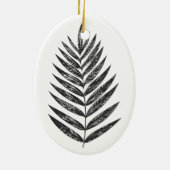 Minimalistische zwarte en witte botanische Natuur  Keramisch Ornament (Achterkant)