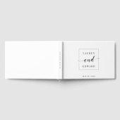 Minimalistische Zwarte en Witte Bruiloft Gastenboek (Volledig)
