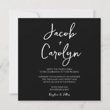 Minimalistische Zwarte en Witte Bruiloft