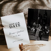 Minimalistische Zwarte en Witte Bruiloft Save The Date