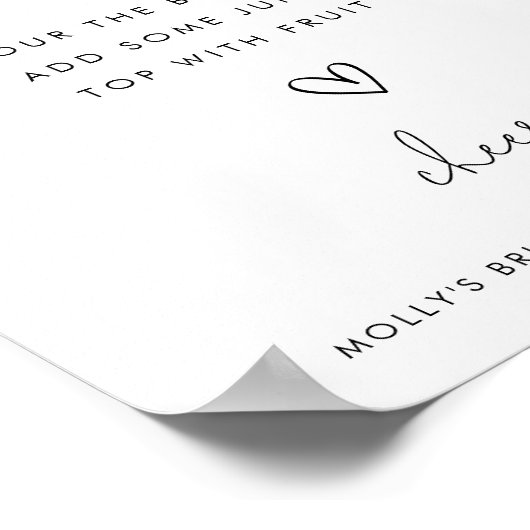 Minimalistische zwarte en witte douche met Mimosa  Poster (Hoek)