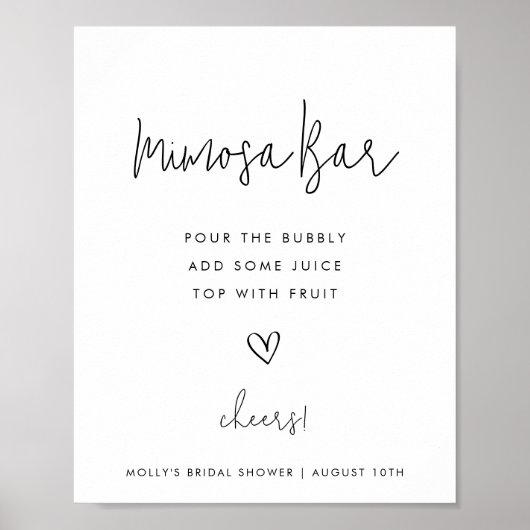 Minimalistische zwarte en witte douche met Mimosa  Poster (Voorkant)