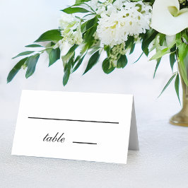 Minimalistische Zwarte en Witte Eenvoudige Scripti Plaatskaartje