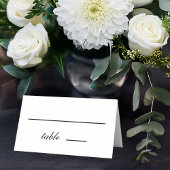 Minimalistische Zwarte en Witte Eenvoudige Scripti Plaatskaartje