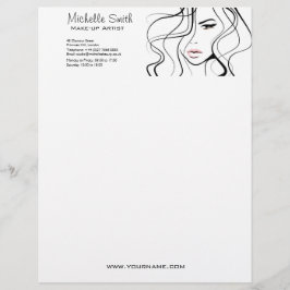 Minimalistische Zwarte en Witte Elegante Vrouwelij Briefhoofd