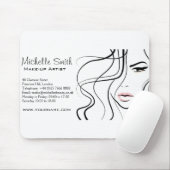 Minimalistische Zwarte en Witte Elegante Vrouwelij Muismat (Met muis)