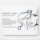 Minimalistische Zwarte en Witte Elegante Vrouwelij Muismat (Voorkant)