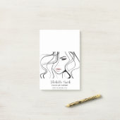 Minimalistische Zwarte en Witte Elegante Vrouwelij Post-it® Notes (Op bureau)