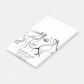 Minimalistische Zwarte en Witte Elegante Vrouwelij Post-it® Notes (Schuin)