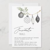 Minimalistische zwarte en witte favoriete dingen kaart (Voorkant)