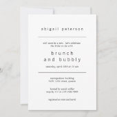 Minimalistische zwarte en witte foto Bridal Brunch Kaart (Voorkant)