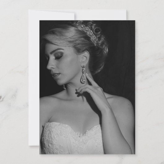 Minimalistische zwarte en witte foto Bridal Brunch Kaart (Achterkant)