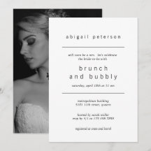 Minimalistische zwarte en witte foto Bridal Brunch