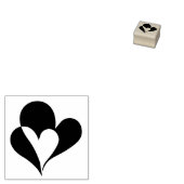Minimalistische zwarte en witte harten met negatie rubberstempel (Gestempeld)