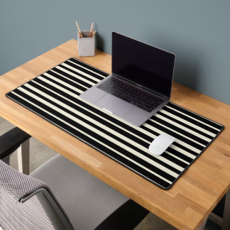 Minimalistische zwarte en witte horizontale strepe bureaumat