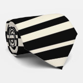Minimalistische zwarte en witte horizontale strepe stropdas (Opgerold)