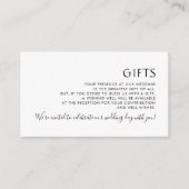 Minimalistische zwarte en witte Huwelijkscadeaus Informatiekaartje (Voorkant)