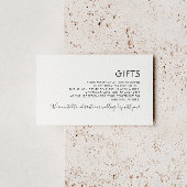 Minimalistische zwarte en witte Huwelijkscadeaus Informatiekaartje