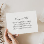 Minimalistische zwarte en witte huwelijksreis informatiekaartje<br><div class="desc">Deze minimalistische zwarte en witte zonneschijnkaart is perfect voor een eenvoudige bruiloft. Het ontwerp is voorzien van een mooi zwart lettertype voor kalligrafie op een witte achtergrond om uw evenement te verfraaien.</div>