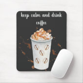 Minimalistische zwarte en witte koffie Mok Muismat (Met muis)