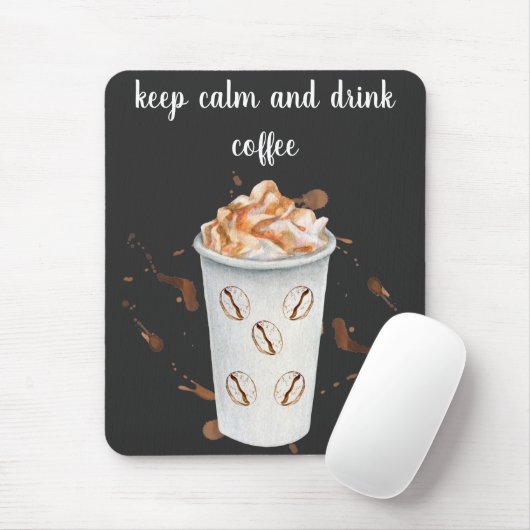 Minimalistische zwarte en witte koffie Mok Muismat (Met muis)