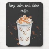 Minimalistische zwarte en witte koffie Mok Muismat (Voorkant)