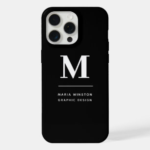 Minimalistische Zwarte en Witte Moderne Aangepaste iPhone 15 Pro Max Case