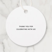 Minimalistische Zwarte en Witte Moderne Bruiloft Bedankjes Labels (Achterkant)