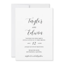 Minimalistische Zwarte en Witte Moderne Bruiloft