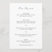 Minimalistische Zwarte en Witte Moderne Bruiloft Menu (Voorkant)