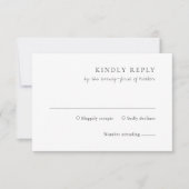 Minimalistische Zwarte en Witte Moderne Trouwdag RSVP Kaartje (Voorkant)