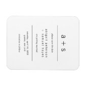 Minimalistische zwarte en witte monogram save the magneet (Horizontaal)