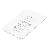 Minimalistische zwarte en witte monogram save the magneet (Linkerzijde)
