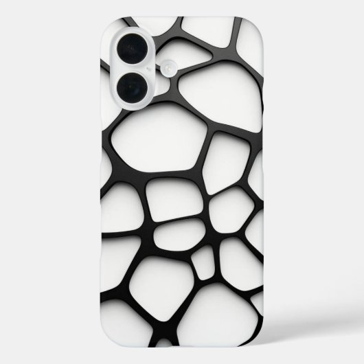 Minimalistische zwarte en witte organische grid te Case-Mate iPhone case (Achterkant)