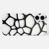 Minimalistische zwarte en witte organische grid te Case-Mate iPhone case (Achterkant (horizontaal))