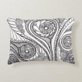 Minimalistische zwarte en witte paisley lendenkuss accent kussen