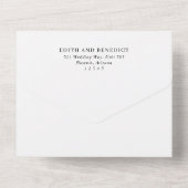 Minimalistische Zwarte en Witte QR Code Foto Bruil All In One Uitnodiging (Achterkant)