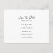 Minimalistische Zwarte en Witte Script Bewaar de D Briefkaart (Achterkant)
