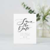 Minimalistische Zwarte en Witte Script Bewaar de D Briefkaart (Staand voorkant)