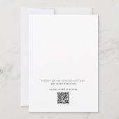 Minimalistische Zwarte en Witte Script Bruiloft + Kaart (Achterkant)