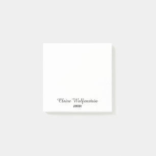 Minimalistische zwarte en witte script gepersonali post-it® notes