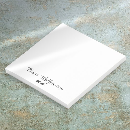 Minimalistische zwarte en witte script gepersonali post-it® notes