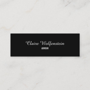 Minimalistische Zwarte en Witte Script Professione Mini Visitekaartje
