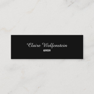 Minimalistische Zwarte en Witte Script Professione Mini Visitekaartje
