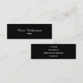 Minimalistische Zwarte en Witte Script Professione Mini Visitekaartje (Voorkant / Achterkant)