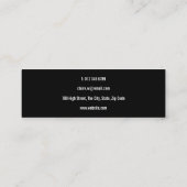 Minimalistische Zwarte en Witte Script Professione Mini Visitekaartje (Achterkant)