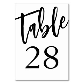 Minimalistische Zwarte en Witte Tafel 28 Tafelnumm Kaart