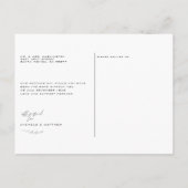 Minimalistische Zwarte en Witte Trouw Dankjewel Briefkaart (Achterkant)
