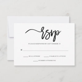 Minimalistische zwarte en witte typografie RSVP