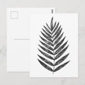 Minimalistische zwarte en witte veentekening briefkaart (Voorkant / Achterkant)